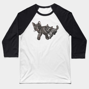 Two Black Cats Relaxing Baseball T-Shirt